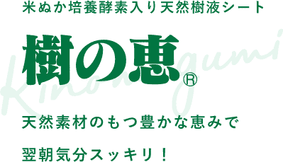 米ぬか培養酵素入り天然樹液シート 樹の恵  天然素材のもつ豊かな恵みで翌朝スッキリ！